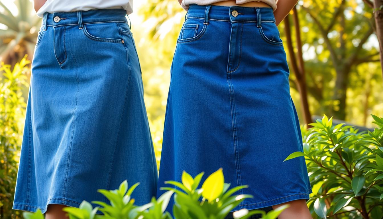 comfortable stretch denim skirts | all-day wearability