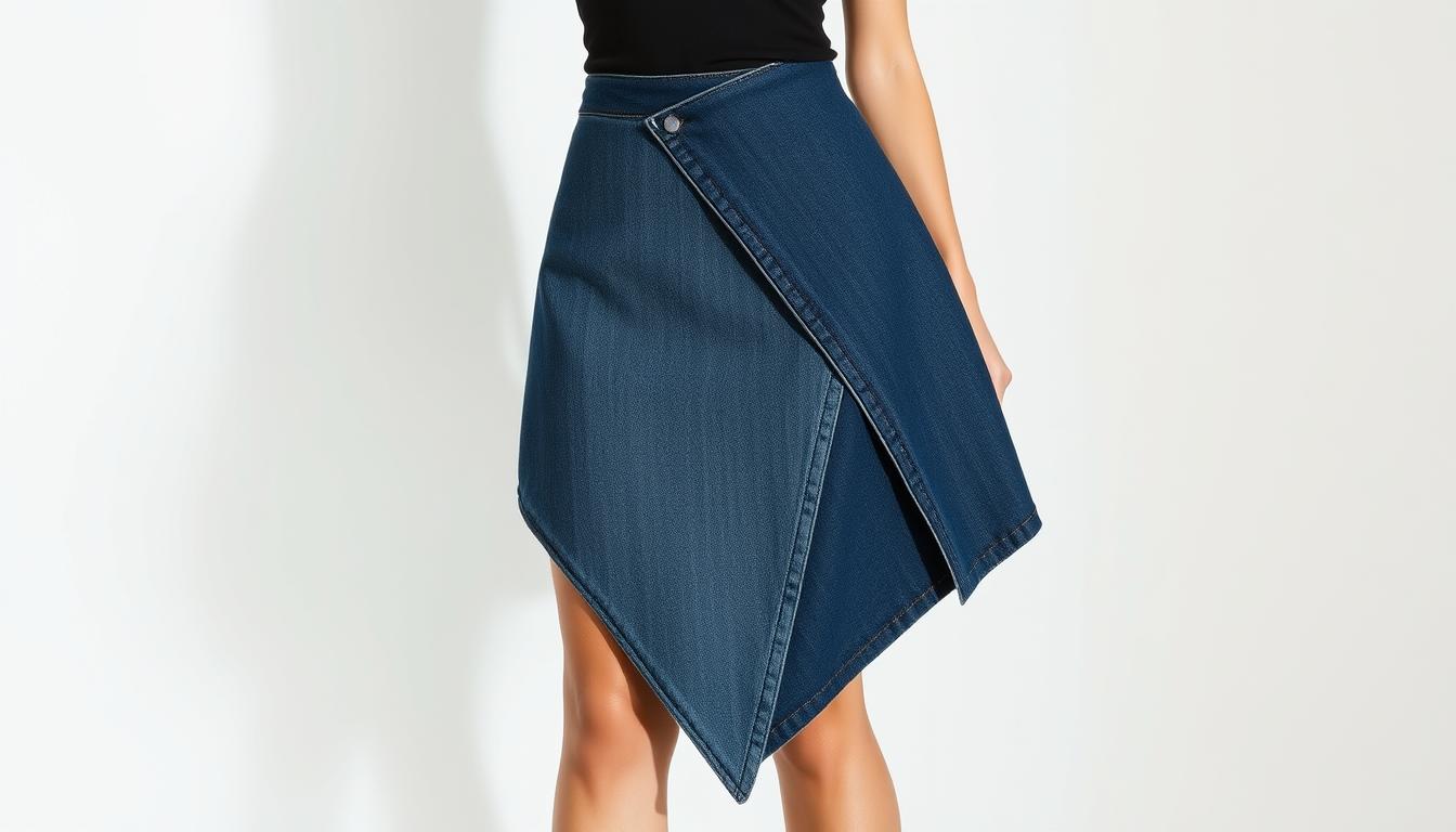 fashion-forward asymmetrical denim skirts | avant-garde style