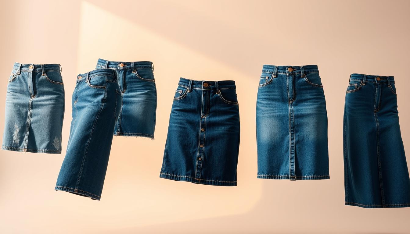 figure-enhancing flared jean skirts | flattering silhouette