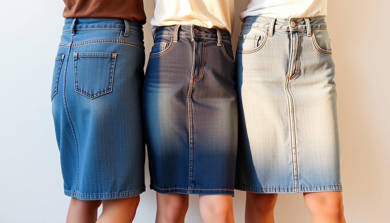knee-length jean skirts | versatile wardrobe piece